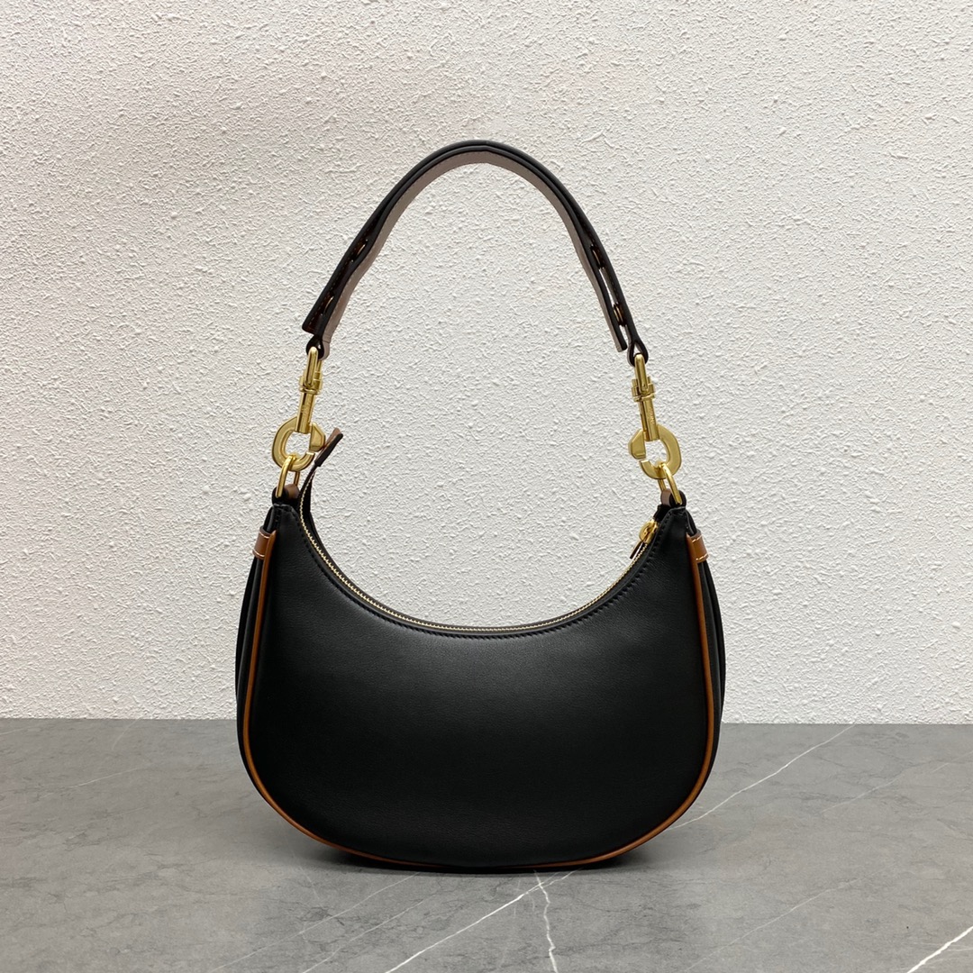 Celine Medium Ava Strap Bag In Smooth Calfskin Shoulder Bag Black/Tan 196923